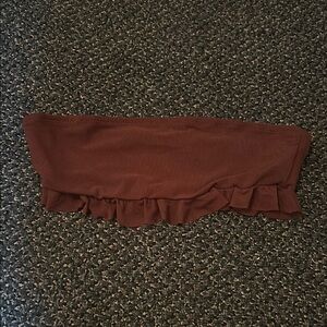 SHEIN Brown Ruffle Crop Top
